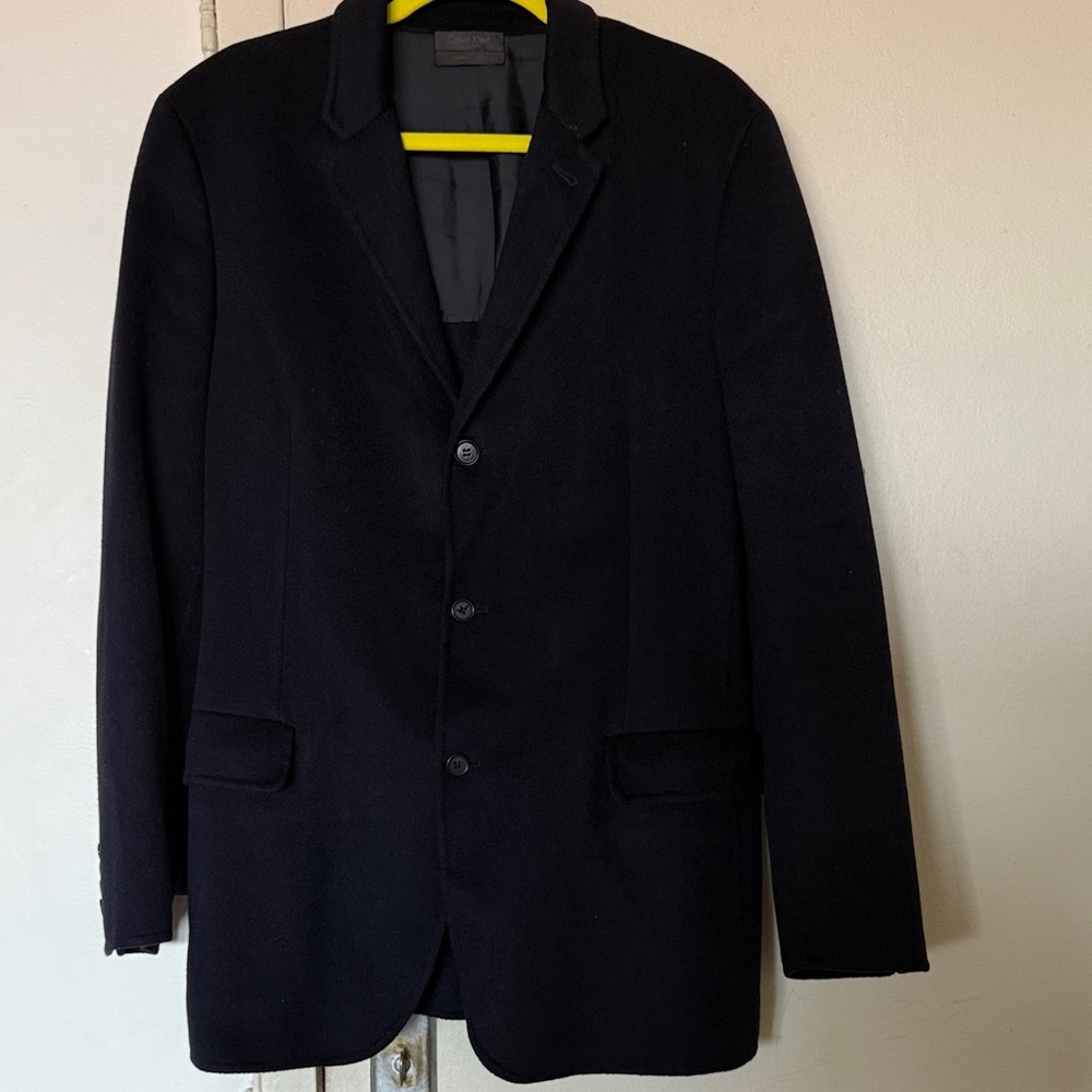 Calvin Klein Men's 100% Cashmere Blazer in navy blue